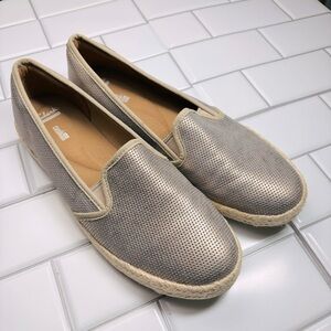 Womens Clarks Azella Theoni Espadrille Slip-on‎ Loafers - Gold Metallic size 12